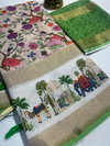MG 364 Gold Linen Non Catalog Printed Sarees Wholesale Market In Surat